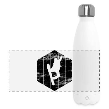 Croquis du snowboarder - Gourde isotherme panoramique 500 ml - blanc - Devant