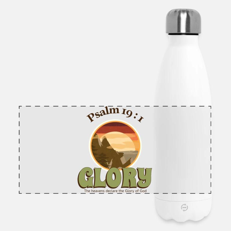 Biblical Sunset with Mountains - Panoramic Thermal Bottle 500 ml - white