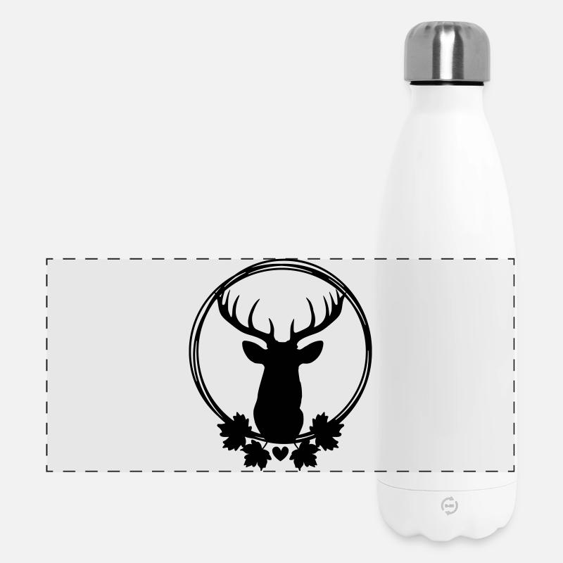 Couronne de cerf - Gourde isotherme panoramique 500 ml - blanc