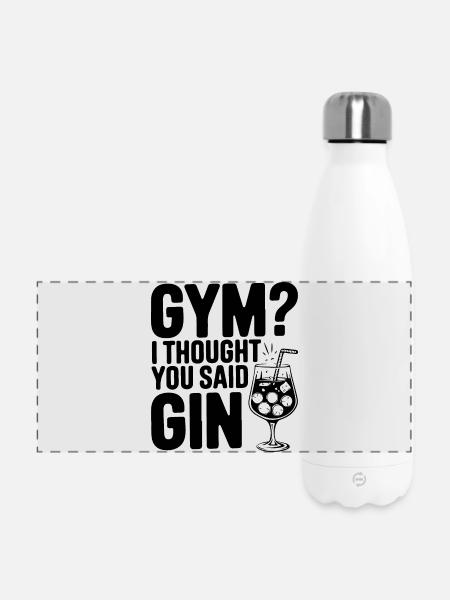 Fitnessstudio oder Gin? Lustiges Zitat - Panorama Isolierflasche 500 ml - Weiß