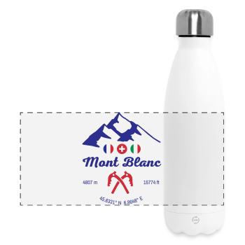 Plus haute montagne des Alpes du Mont-Blanc - Gourde isotherme panoramique 500 ml - blanc - Devant
