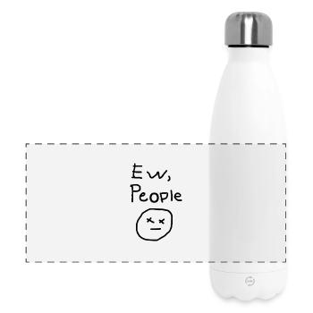 Ew People black design cute - Panoramic Thermal Bottle 500 ml - white - Front