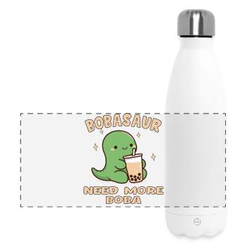 BOBA SAUR Mignon - Panorama Isolierflasche 500 ml - Weiß - Vorne