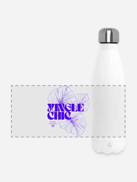Lebendiges botanisches Monstera-Blatt-Design - Panorama Isolierflasche 500 ml - Weiß