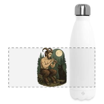 Nachtwald Dämon Flöte Faun - Panorama Isolierflasche 500 ml - Weiß - Vorne