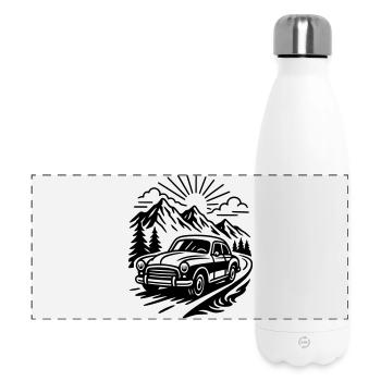 Voiture de collection - Gourde isotherme panoramique 500 ml - blanc - Devant