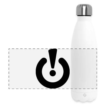 Standby Symbol – TV Power Off On Energy Saving - Panoramic Thermal Bottle 500 ml - white - Front