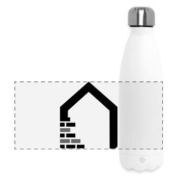 Maurer Logo mit Haus & Ziegelsteinen - Panorama Isolierflasche 500 ml - Weiß - Vorne