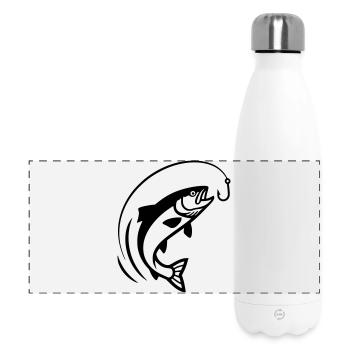 Springender Fisch Haken Biss Action - Panorama Isolierflasche 500 ml - Weiß - Vorne