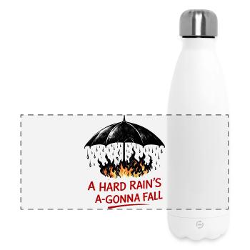 Feuer Regeb under Regenschirm - Panorama Isolierflasche 500 ml - Weiß - Vorne
