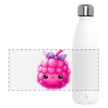 Kawaii Himbeere Kuschelcharakter - Panorama Isolierflasche 500 ml - Weiß - Vorne
