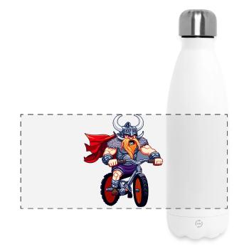 Viking auf Motorrad - Panorama Isolierflasche 500 ml - Weiß - Vorne