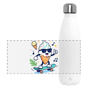 Eislauf-Stil-Pop - Panorama Isolierflasche 500 ml - Weiß - Vorne