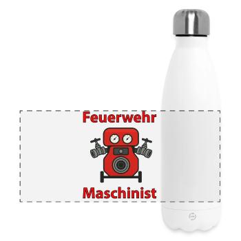 Feuerwehr Maschinist Cartoon - Panorama Isolierflasche 500 ml - Weiß - Vorne