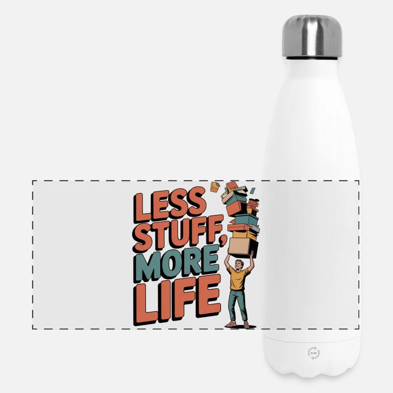 Moins de trucs, plus de vie - Gourde isotherme panoramique 500 ml - blanc