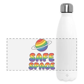 LBGTQIA+ Safe Space Pride Month Sticker - Safe Spa - Panoramic Thermal Bottle 500 ml - white - Front