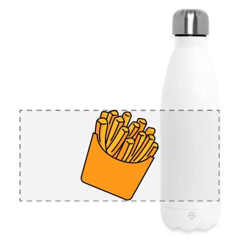 Pommes Fries Illustration - Panorama Isolierflasche 500 ml - Weiß - Vorne