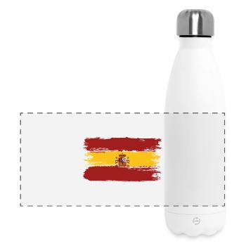 Spanien-Flagge Pinselstrichbanner - Panorama Isolierflasche 500 ml - Weiß - Vorne