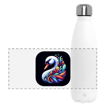 Cygne Animal Oiseau Coloré Bande Dessinée - Gourde isotherme panoramique 500 ml - blanc - Devant