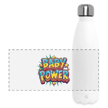 Baby Power Comic Style Design - Panoramic Thermal Bottle 500 ml - white - Front