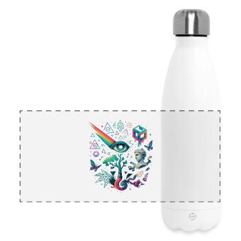 Gedankenblüte - Panorama Isolierflasche 500 ml - Weiß - Vorne
