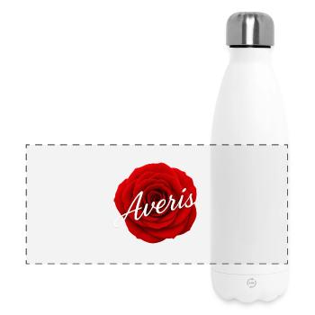 Red Rose with Avenir Text Design - Panoramic Thermal Bottle 500 ml - white - Front
