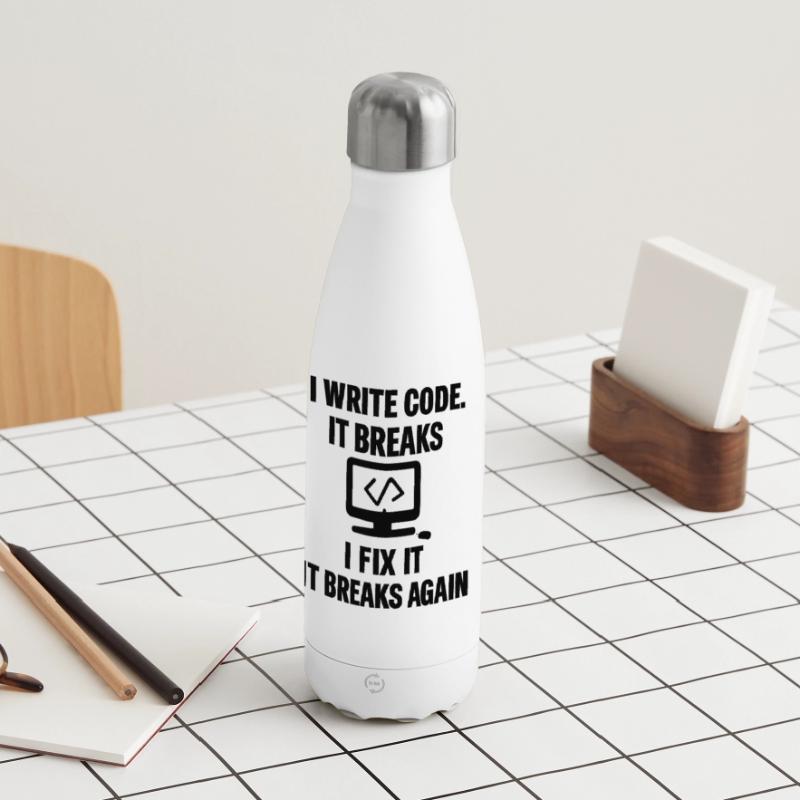 I Write Code – Funny Programmer T-Shirt Panorama Isolierflasche 500 ml