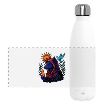 Spirit Flame – Die Kunst des kosmischen Wolfes - Panorama Isolierflasche 500 ml - Weiß - Vorne