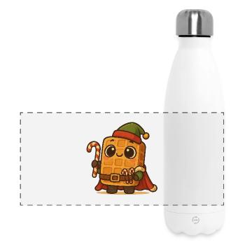 Christmas Waffle - Panoramic Thermal Bottle 500 ml - white - Front