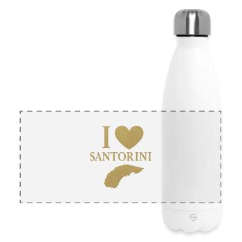 Ich liebe Santorini Gold - Panorama Isolierflasche 500 ml - Weiß - Vorne