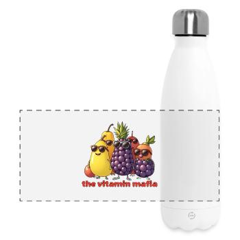 Troupe de fruits de la Mafia de la Vitamine - Gourde isotherme panoramique 500 ml - blanc - Devant