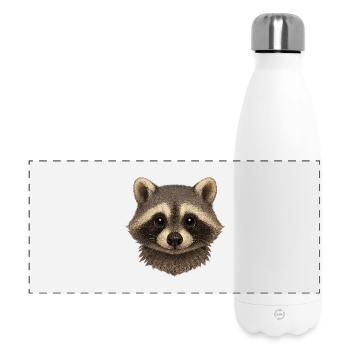 Raccoon Head Animal Head Cute - Panoramic Thermal Bottle 500 ml - white - Front