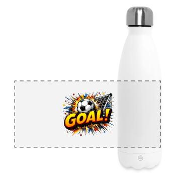 Tor Bang: Ball und Tor - Panorama Isolierflasche 500 ml - Weiß - Vorne
