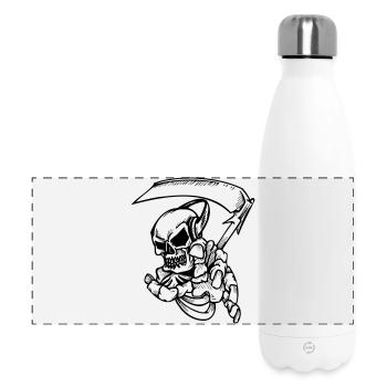 Skelett mit Sense - Panoramic Thermal Bottle 500 ml - white - Front