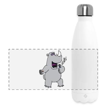 drôles animaux plantes fruits légumes motifs enfants - Gourde isotherme panoramique 500 ml - blanc - Devant