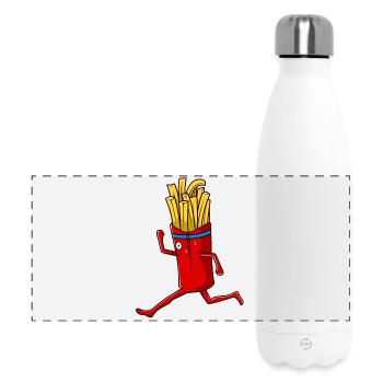 Laufende Tüte Pommes - Panorama Isolierflasche 500 ml - Weiß - Vorne