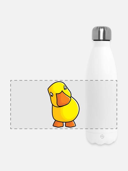 Lustiges Quietscheentchen - Panorama Isolierflasche 500 ml - Weiß