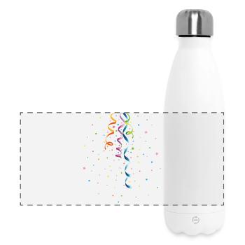 Confetti and streamers colorful party design - Panoramic Thermal Bottle 500 ml - white - Front