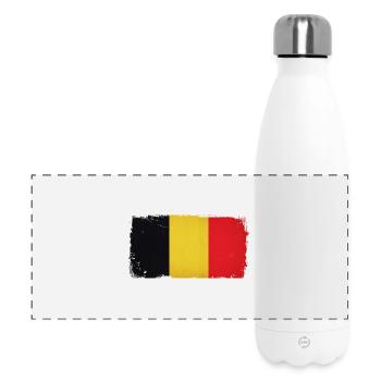 Grunge Belgien Flagge - Panorama Isolierflasche 500 ml - Weiß - Vorne