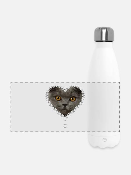 Britisch Kurzhaar Katzenliebhaber - Panorama Isolierflasche 500 ml - Weiß