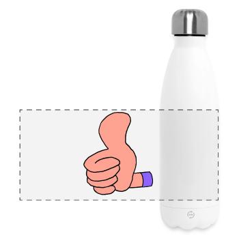 Thumbs Up (Purple Sleeve) - Panoramic Thermal Bottle 500 ml - white - Front
