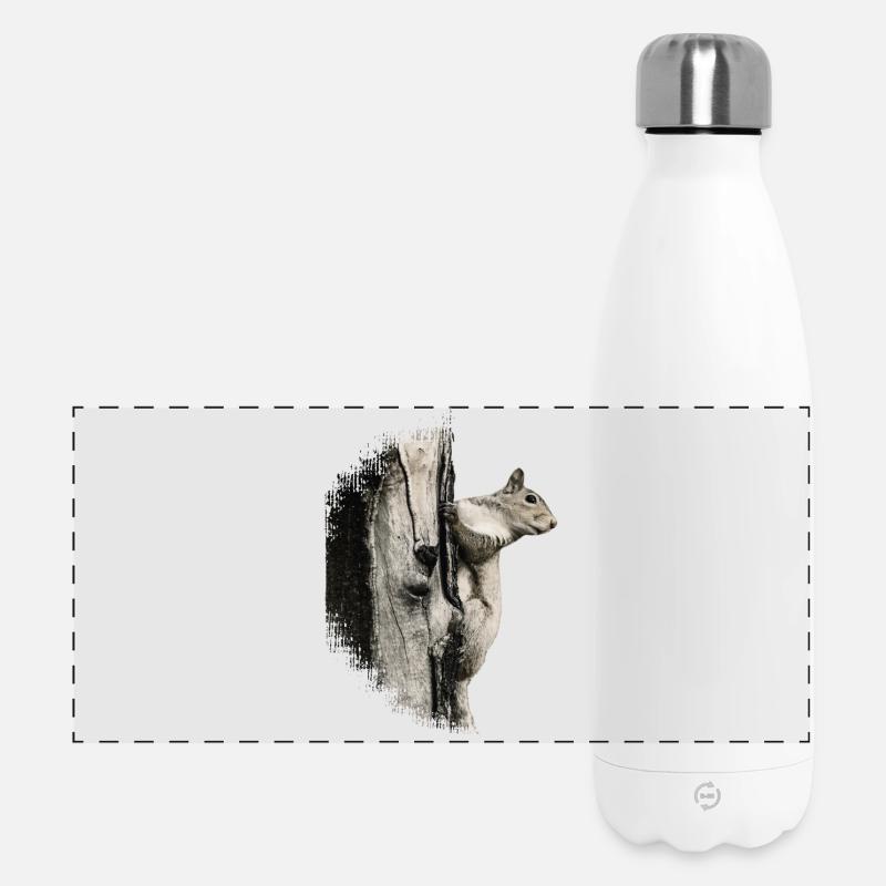 Écureuil - Gourde isotherme panoramique 500 ml - blanc