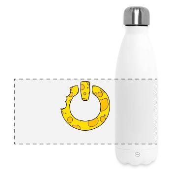 Käse Power on Schalter - Panorama Isolierflasche 500 ml - Weiß - Vorne