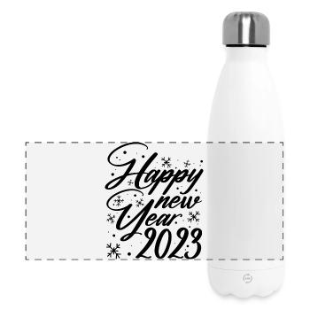 Glückliches neues Jahr 2023 - Panorama Isolierflasche 500 ml - Weiß - Vorne