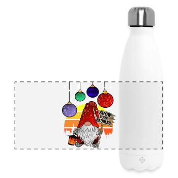 Show your Baubles - Wichtel Christmas Gnom - Panorama Isolierflasche 500 ml - Weiß - Vorne
