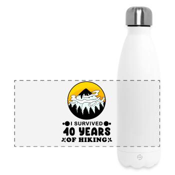 Hiking 40th birthday Hiker 40 years old - Panoramic Thermal Bottle 500 ml - white - Front