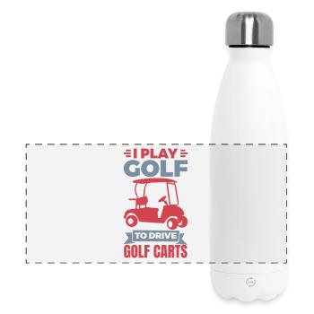 Golf Cart Witz - Panorama Isolierflasche 500 ml - Weiß - Vorne