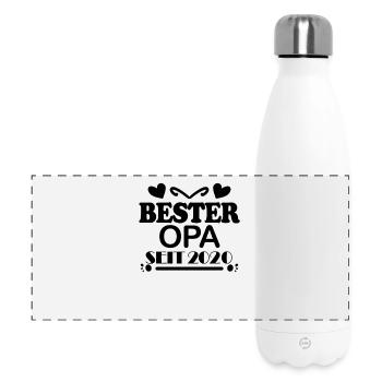 Bester Opa seit 2020 - Panorama Isolierflasche 500 ml - Weiß - Vorne