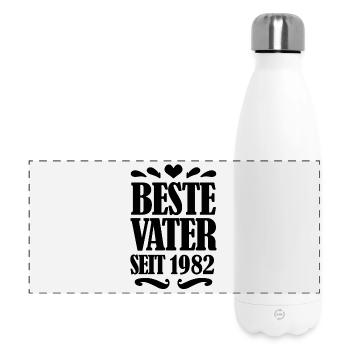 Bester Vater seit 1982 - Panorama Isolierflasche 500 ml - Weiß - Vorne