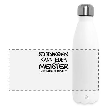 Studieren Meister Spruch - Panorama Isolierflasche 500 ml - Weiß - Vorne